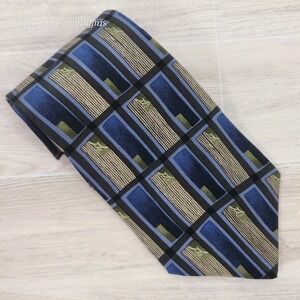 Jimmy V -Mark McGwire Collection Three, Blue & Gold 100% Silk Neck Tie 56" x 3⅞"